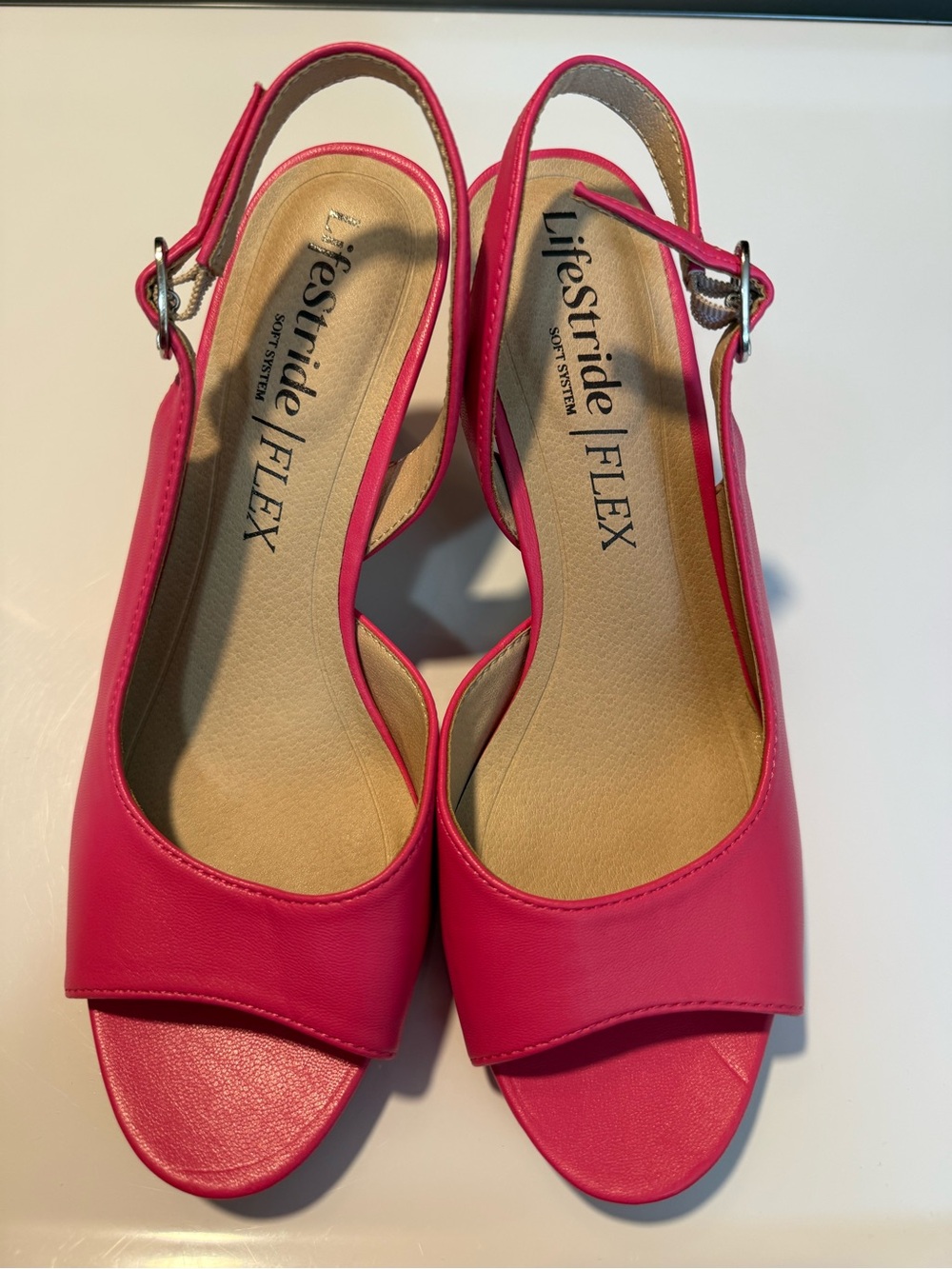 LifeStride Teller 2 Pink Open-Toe Slingback Heels New without box